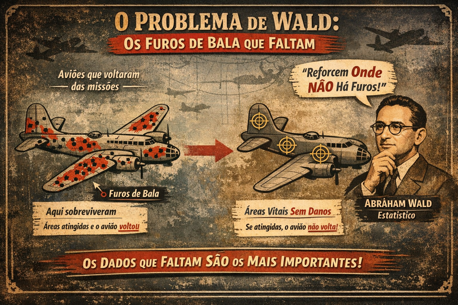 Ilustração de wald e os furos de bala que faltam.